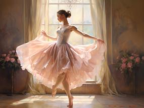 室内唯美芭蕾舞美女灵动写真图片